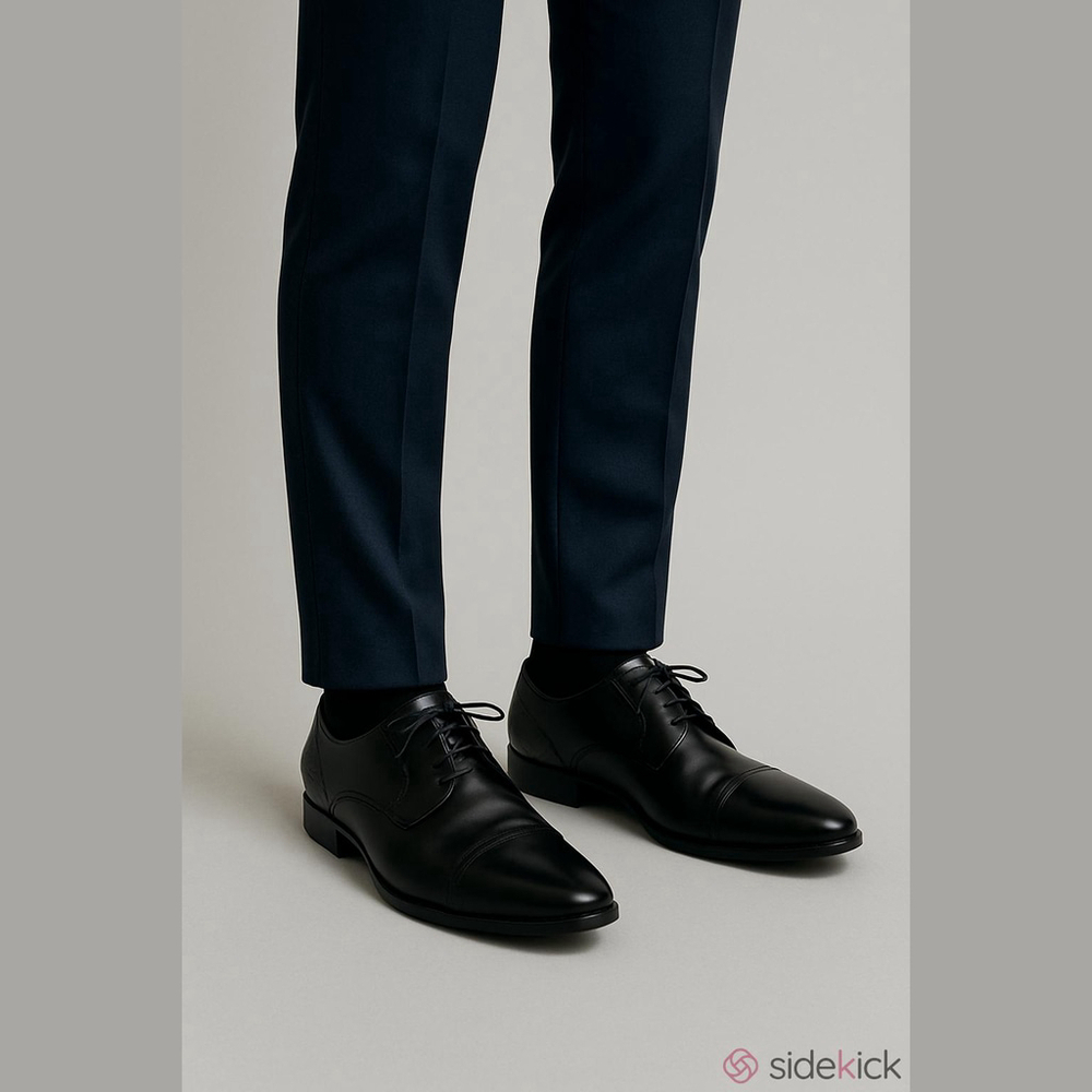 Kenneth Cole Unlisted Lesson Plan Black Cap Toe Oxford Shoes Mens Size 9.5